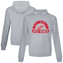 NHL Gray Detroit Red Wings Levelwear Relay Banner Arch Pullover Hoodie