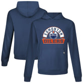 NHL Navy Edmonton Oilers Levelwear Relay Banner Arch Pullover Hoodie