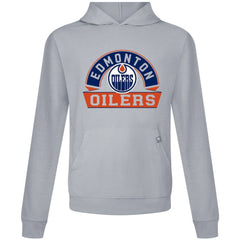 NHL Gray Edmonton Oilers Levelwear Relay Banner Arch Pullover Hoodie
