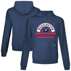 NHL Navy Washington Capitals Levelwear Relay Banner Arch Pullover Hoodie