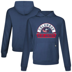 NHL Navy Columbus Blue Jackets Levelwear Relay Banner Arch Pullover Hoodie