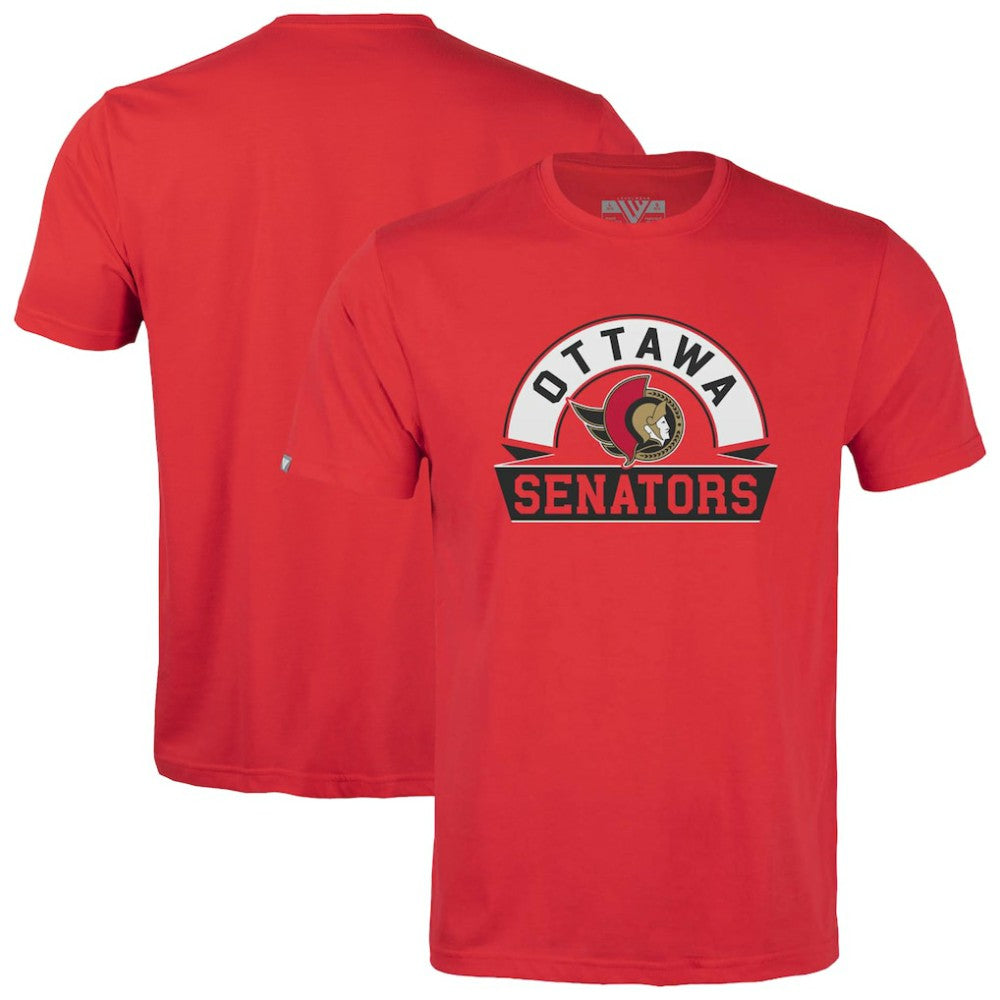 NHL Red Ottawa Senators Levelwear Youth Little Richmond Banner Arch T-Shirt