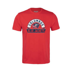 NHL Red Columbus Blue Jackets Levelwear Youth Little Richmond Banner Arch T-Shirt
