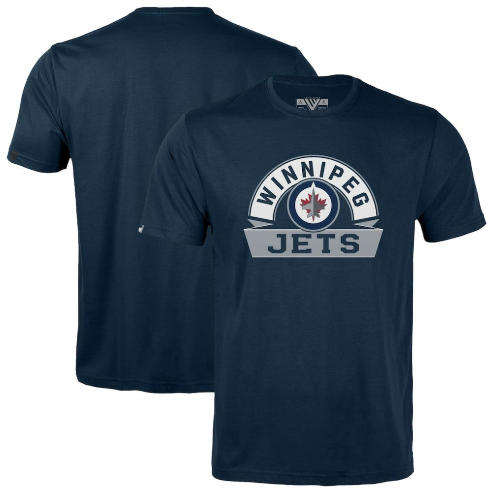 NHL Navy Winnipeg Jets Levelwear Youth Little Richmond Banner Arch T-Shirt