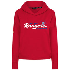 NHL Red New York Rangers Levelwear Women's Sweet Monument Tri-Blend Cropped Pullover Hoodie