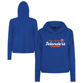 NHL Royal New York Islanders Levelwear Women's Sweet Monument Tri-Blend Cropped Pullover Hoodie