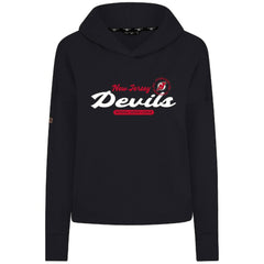 NHL Black New Jersey Devils Levelwear Women's Sweet Monument Tri-Blend Cropped Pullover Hoodie
