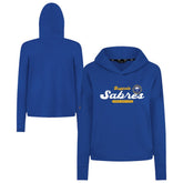 NHL Royal Buffalo Sabres Levelwear Women's Sweet Monument Tri-Blend Cropped Pullover Hoodie