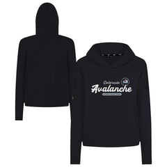 NHL Black Colorado Avalanche Levelwear Women's Sweet Monument Tri-Blend Cropped Pullover Hoodie