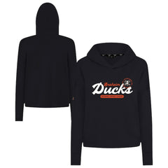 NHL Black Anaheim Ducks Levelwear Women's Sweet Monument Tri-Blend Cropped Pullover Hoodie