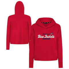 NHL Red Columbus Blue Jackets Levelwear Women's Sweet Monument Tri-Blend Cropped Pullover Hoodie