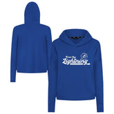 NHL Royal Tampa Bay Lightning Levelwear Women's Sweet Monument Tri-Blend Cropped Pullover Hoodie