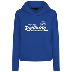 NHL Royal Tampa Bay Lightning Levelwear Women's Sweet Monument Tri-Blend Cropped Pullover Hoodie