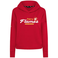 NHL Red Calgary Flames Levelwear Women's Sweet Monument Tri-Blend Cropped Pullover Hoodie