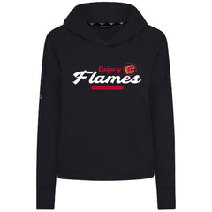 NHL Black Calgary Flames Levelwear Women's Sweet Monument Tri-Blend Cropped Pullover Hoodie