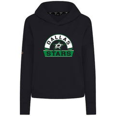 NHL Black Dallas Stars Levelwear Women's Sweet Banner Arch Tri-Blend Cropped Pullover Hoodie