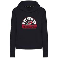 NHL Black Carolina Hurricanes Levelwear Women's Sweet Banner Arch Tri-Blend Cropped Pullover Hoodie