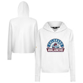NHL White Colorado Avalanche Levelwear Women's Sweet Banner Arch Tri-Blend Cropped Pullover Hoodie