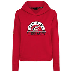 NHL Red Carolina Hurricanes Levelwear Women's Sweet Banner Arch Tri-Blend Cropped Pullover Hoodie