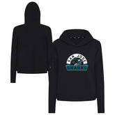 NHL Black San Jose Sharks Levelwear Women's Sweet Banner Arch Tri-Blend Cropped Pullover Hoodie