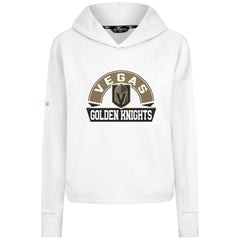 NHL White Vegas Golden Knights Levelwear Women's Sweet Banner Arch Tri-Blend Cropped Pullover Hoodie