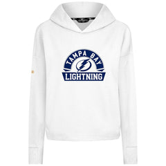 NHL White Tampa Bay Lightning Levelwear Women's Sweet Banner Arch Tri-Blend Cropped Pullover Hoodie