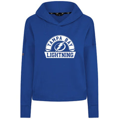 NHL Royal Tampa Bay Lightning Levelwear Women's Sweet Banner Arch Tri-Blend Cropped Pullover Hoodie