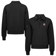 NHL Black New York Islanders Levelwear Women's Canmore Quarter-Zip Pullover