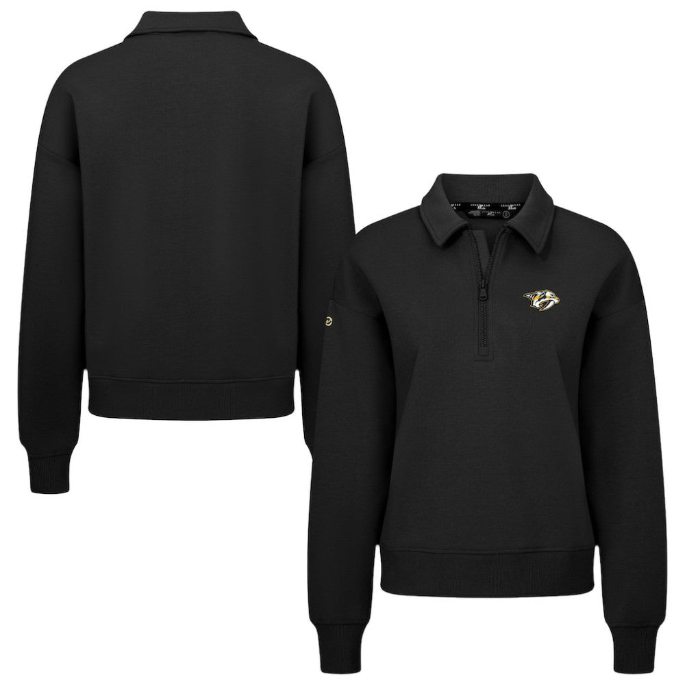 NHL Black Nashville Predators Levelwear Women's Canmore Quarter-Zip Pullover