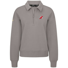 NHL Gray New Jersey Devils Levelwear Women's Canmore Quarter-Zip Pullover