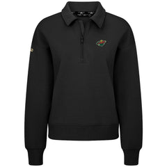 NHL Black Minnesota Wild Levelwear Women's Canmore Quarter-Zip Pullover