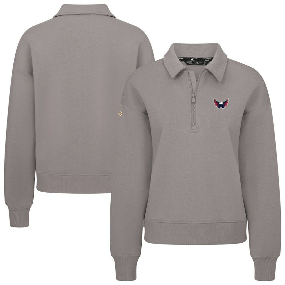 NHL Gray Washington Capitals Levelwear Women's Canmore Quarter-Zip Pullover