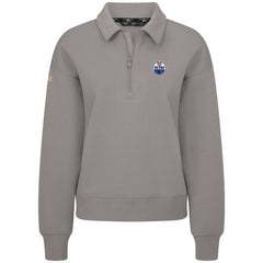 NHL Gray Edmonton Oilers Levelwear Women's Canmore Quarter-Zip Pullover