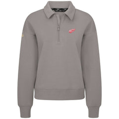 NHL Gray Detroit Red Wings Levelwear Women's Canmore Quarter-Zip Pullover