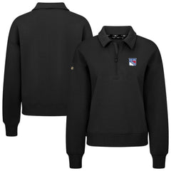 NHL Black New York Rangers Levelwear Women's Canmore Quarter-Zip Pullover