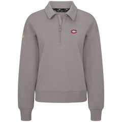 NHL Gray Montreal Canadiens Levelwear Women's Canmore Quarter-Zip Pullover