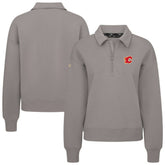 NHL Gray Calgary Flames Levelwear Women's Canmore Quarter-Zip Pullover