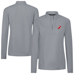 NHL Gray New Jersey Devils Levelwear Women's Upright Quarter-Zip Pullover