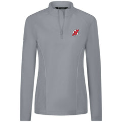 NHL Gray New Jersey Devils Levelwear Women's Upright Quarter-Zip Pullover