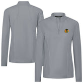 NHL Gray Chicago Blackhawks Levelwear Women's Upright Quarter-Zip Pullover