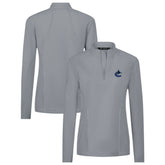 NHL Gray Vancouver Canucks Levelwear Women's Upright Quarter-Zip Pullover