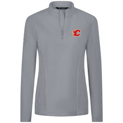 NHL Gray Calgary Flames Levelwear Women's Upright Quarter-Zip Pullover