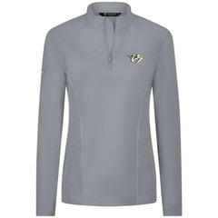 NHL Gray Nashville Predators Levelwear Women's Upright Quarter-Zip Pullover