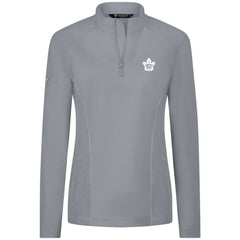 NHL Gray Toronto Maple Leafs Levelwear Women's Upright Quarter-Zip Pullover