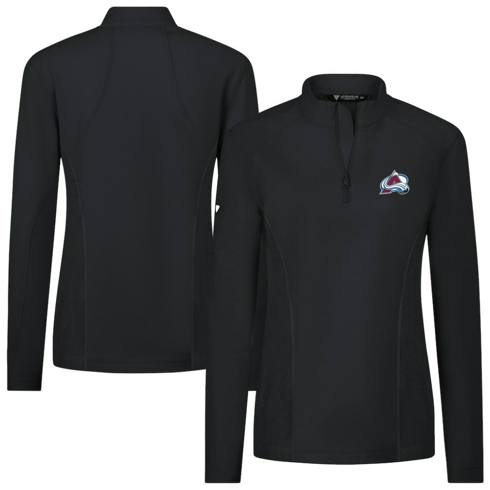 NHL Black Colorado Avalanche Levelwear Women's Upright Quarter-Zip Pullover