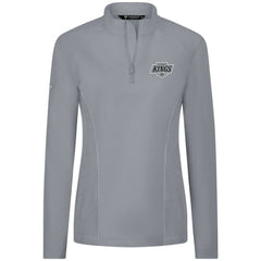 NHL Gray Los Angeles Kings Levelwear Women's Upright Quarter-Zip Pullover