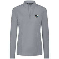 NHL Gray San Jose Sharks Levelwear Women's Upright Quarter-Zip Pullover