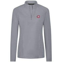 NHL Gray Montreal Canadiens Levelwear Women's Upright Quarter-Zip Pullover