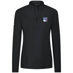NHL Black New York Rangers Levelwear Women's Upright Quarter-Zip Pullover