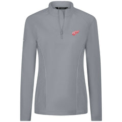 NHL Gray Detroit Red Wings Levelwear Women's Upright Quarter-Zip Pullover